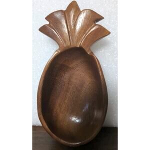 Vintage Genuine Raintree Monkey Pod Kiln Dried Pineapple Bowl 60's 7.5"